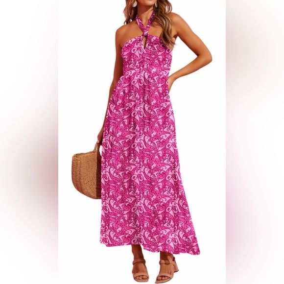 Dokotoo Dresses & Skirts - Dokotoo Women's Summer Dresses Halter Neck Sleeveless Backless Boho Maxi Dress